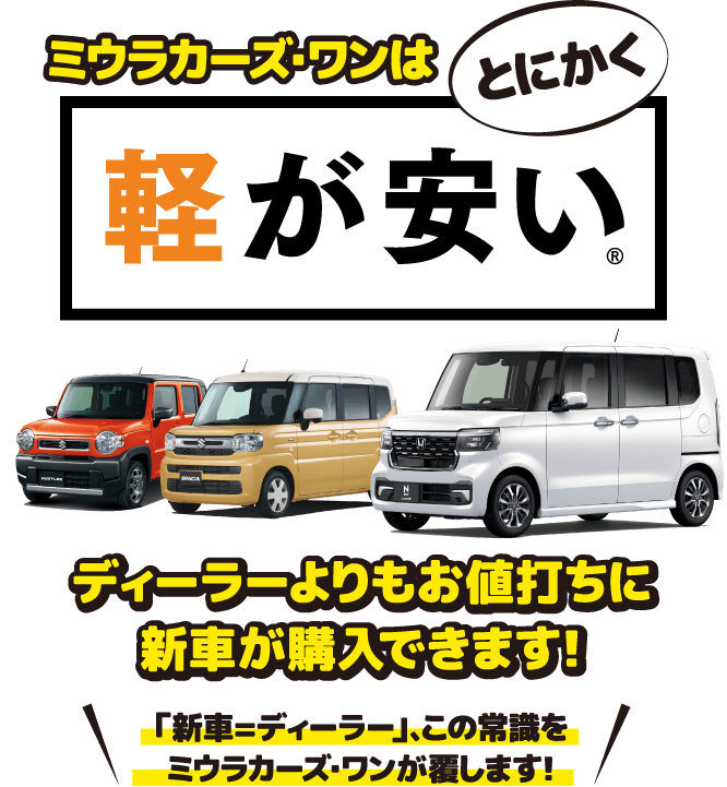 ミウラカーズ・ワンはとにかく軽が安い